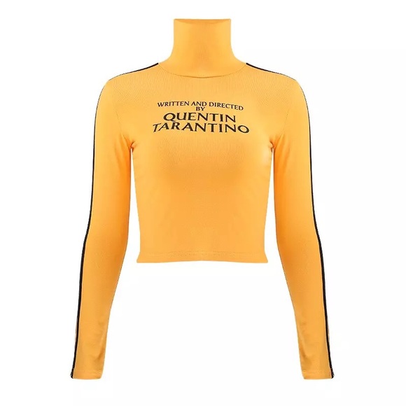 “Quentin Tarantino” Mock-Turtleneck Crop Top - Picture 3 of 4